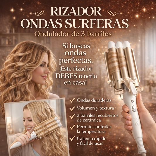 Rizador triple de ondas surferas